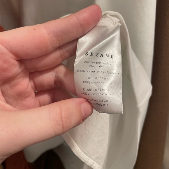 NWT Sezane Louisie Blouse in Ecru Size 6 US - Picture 6 of 7